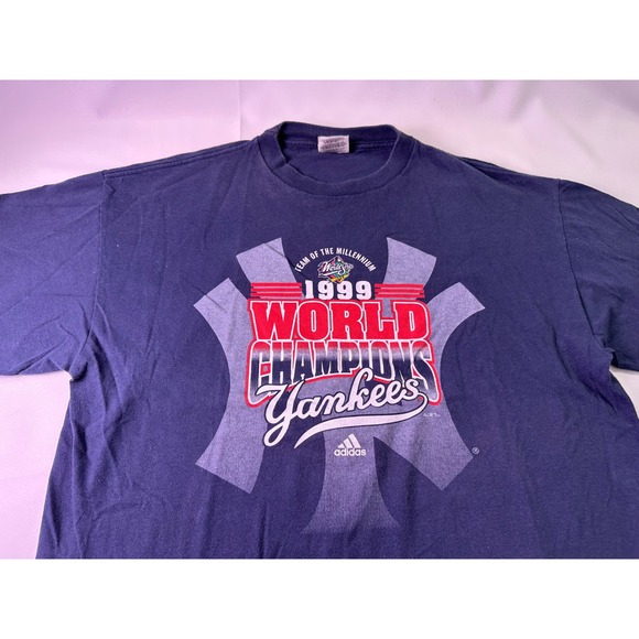 adidas Other - VINTAGE 1999 NY Yankees American League‎ Champions Blue Adidas T-Shirt Large